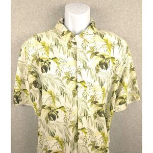 Tommy Bahama Island Zone Mens Button Down‎ Hawaiian Floral Shirt XL White